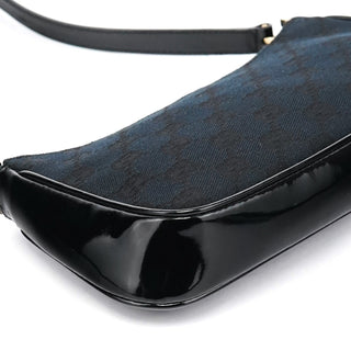 Gucci 001 4152 Black GG Patent Leather Shoulder Bag