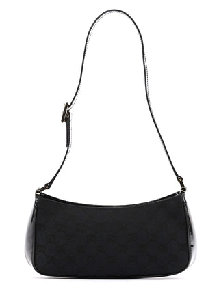 Gucci 001 4152 Black GG Patent Leather Shoulder Bag