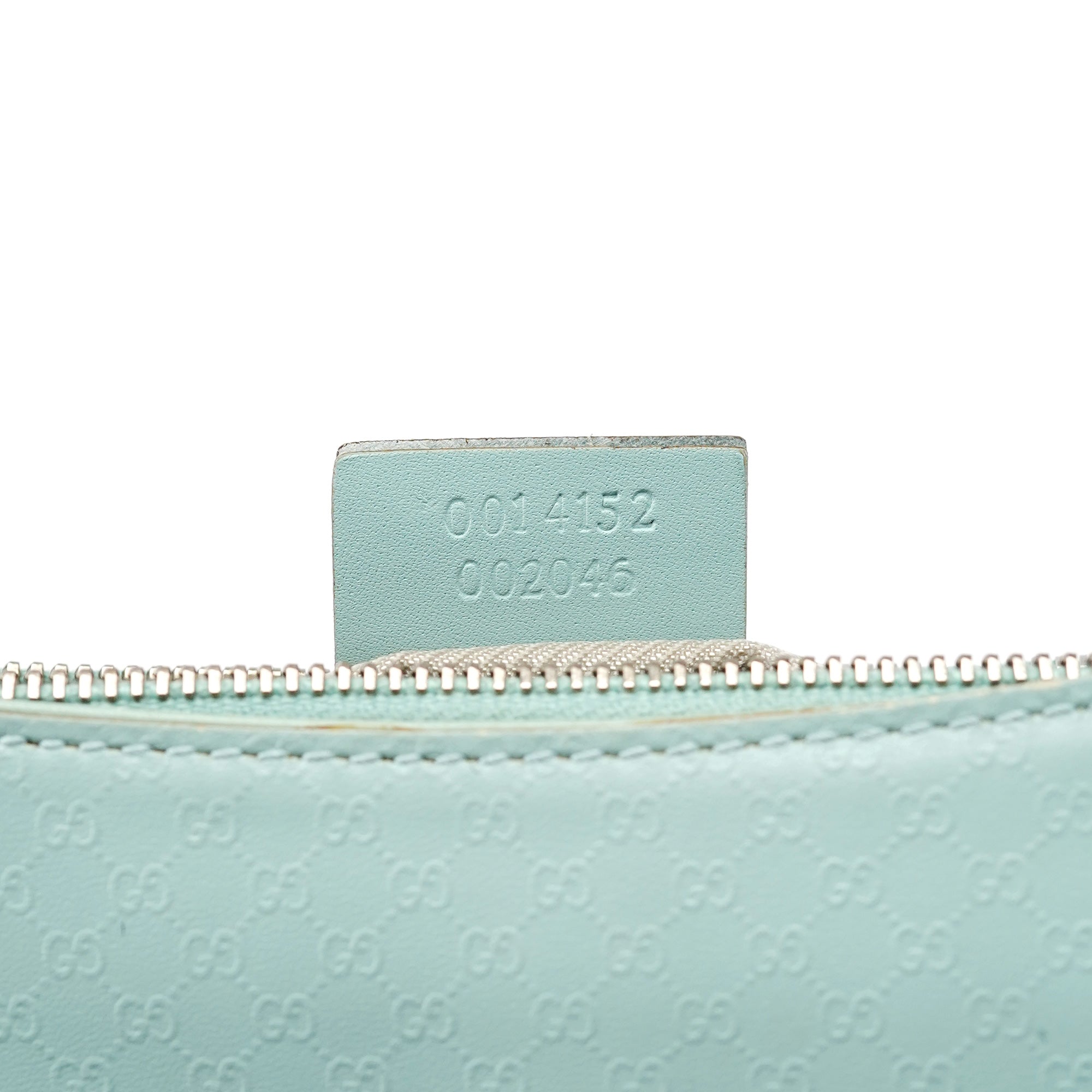 Gucci 001 4152 Light Blue Micro GG Leather Shoulder Bag