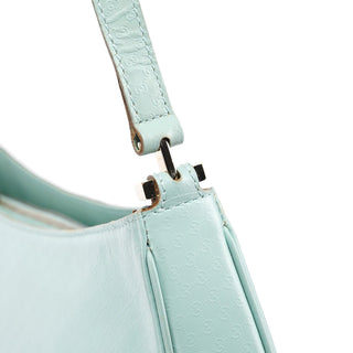 Gucci 001 4152 Light Blue Micro GG Leather Shoulder Bag