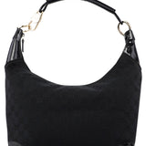 Gucci 001 4157 Black GG Patent Shoulder Bag