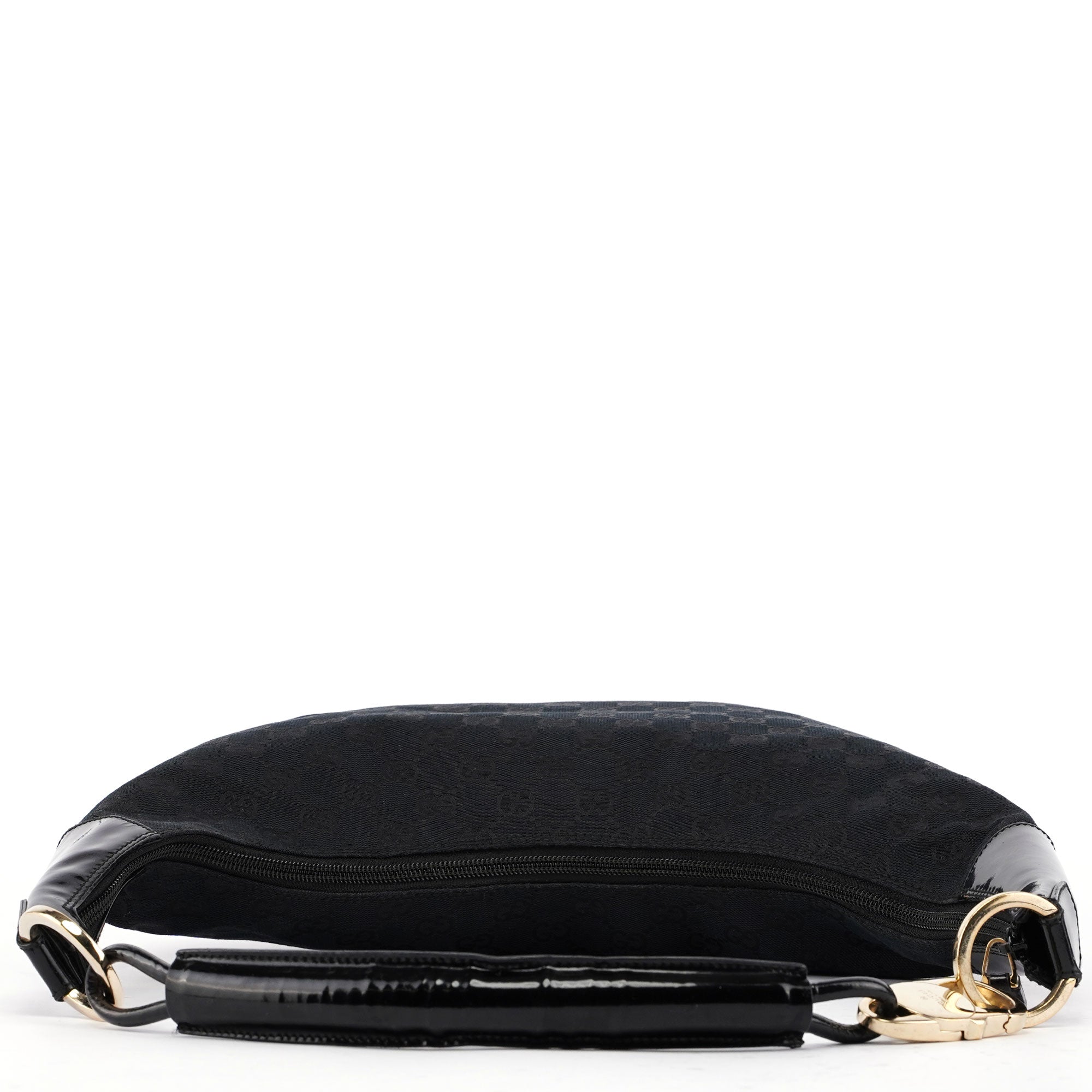 Gucci 001 4157 Black GG Patent Shoulder Bag