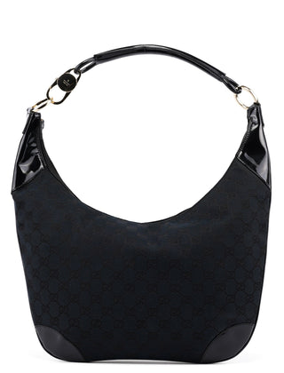 Gucci 001 4157 Black GG Patent Shoulder Bag