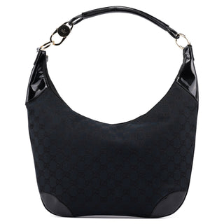 Gucci 001 4157 Black GG Patent Shoulder Bag