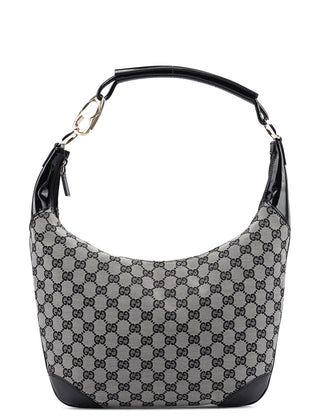 Gucci 001 4157 Grey GG Patent Shoulder Bag