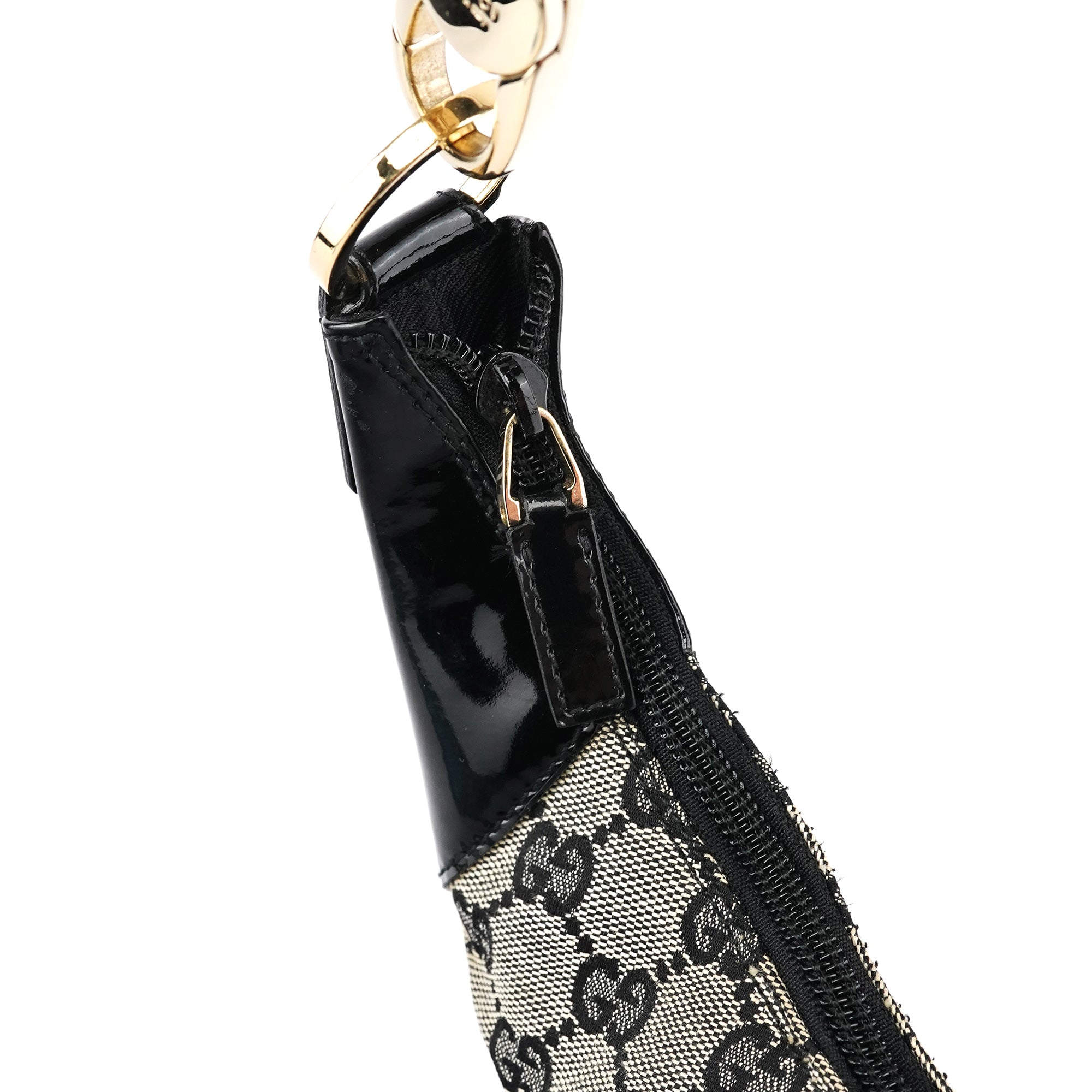 Gucci 001 4158 Beige Black GG Shoulder Bag