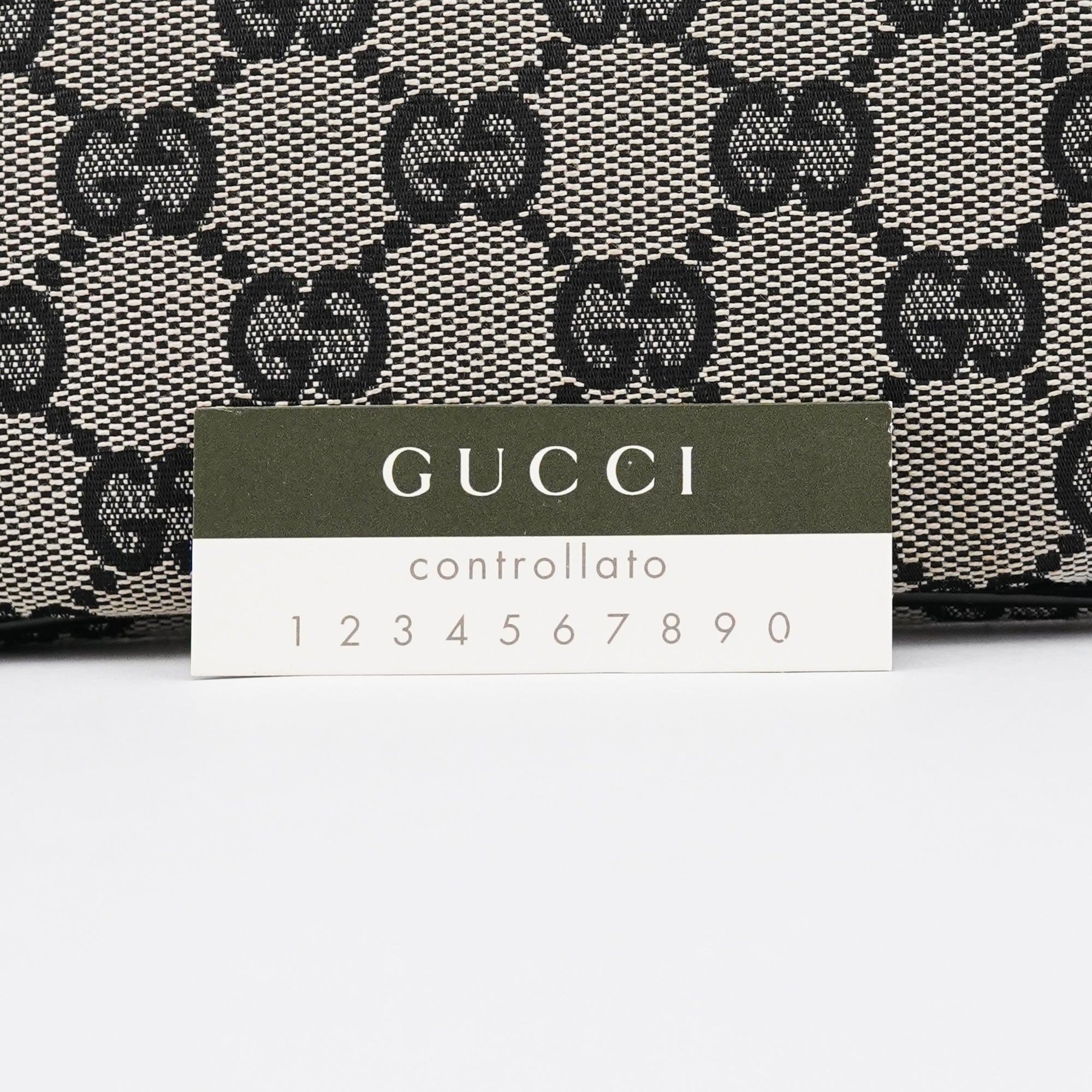 Gucci 001 4158 Beige Black GG Shoulder Bag