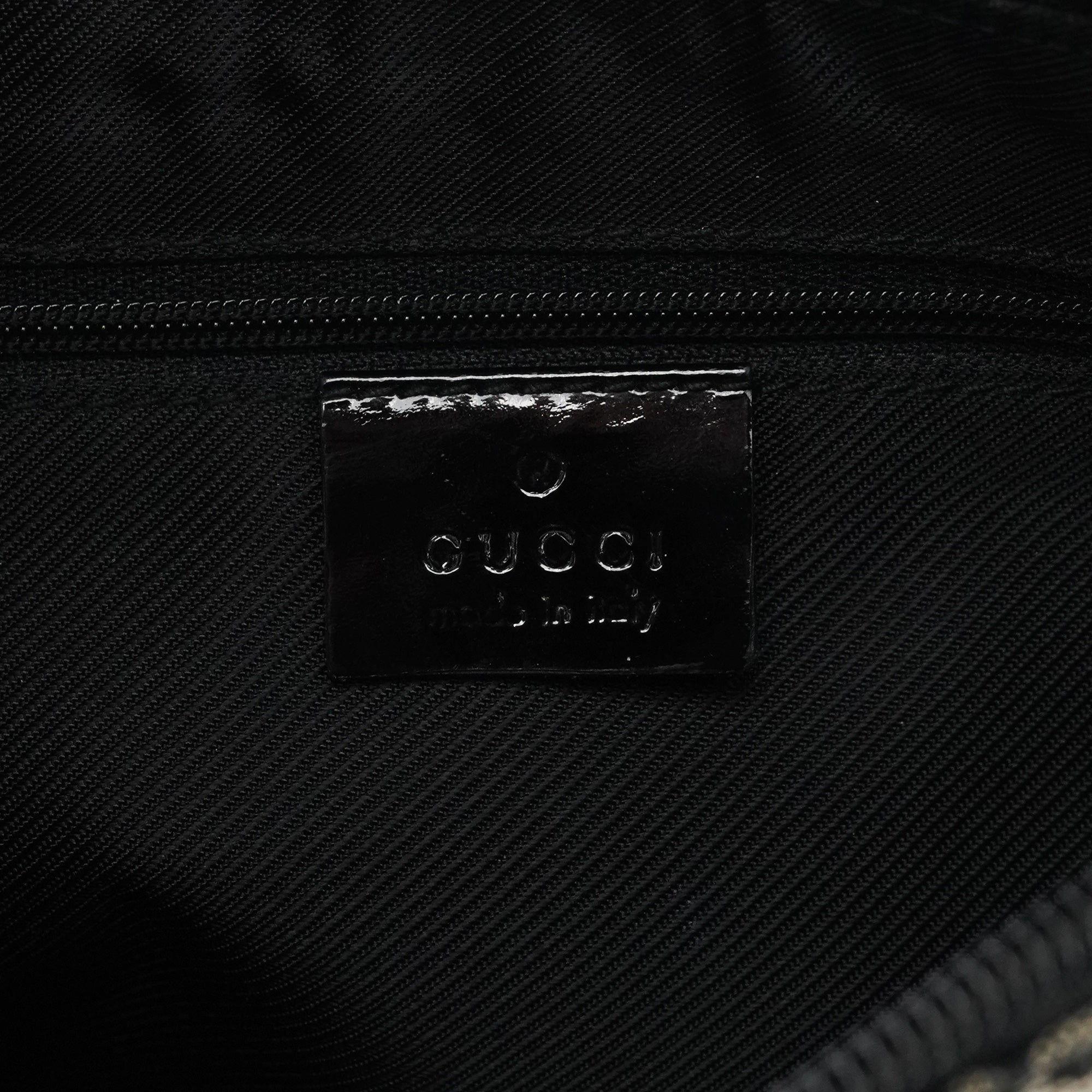 Gucci 001 4158 Beige Black GG Shoulder Bag