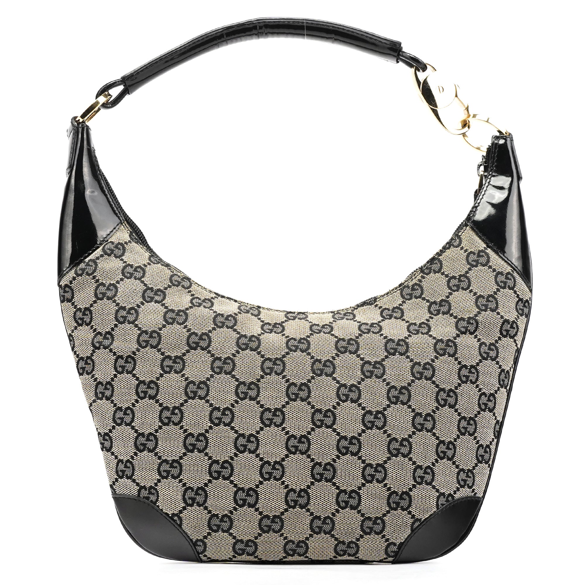 Gucci 001 4158 Beige Black GG Shoulder Bag