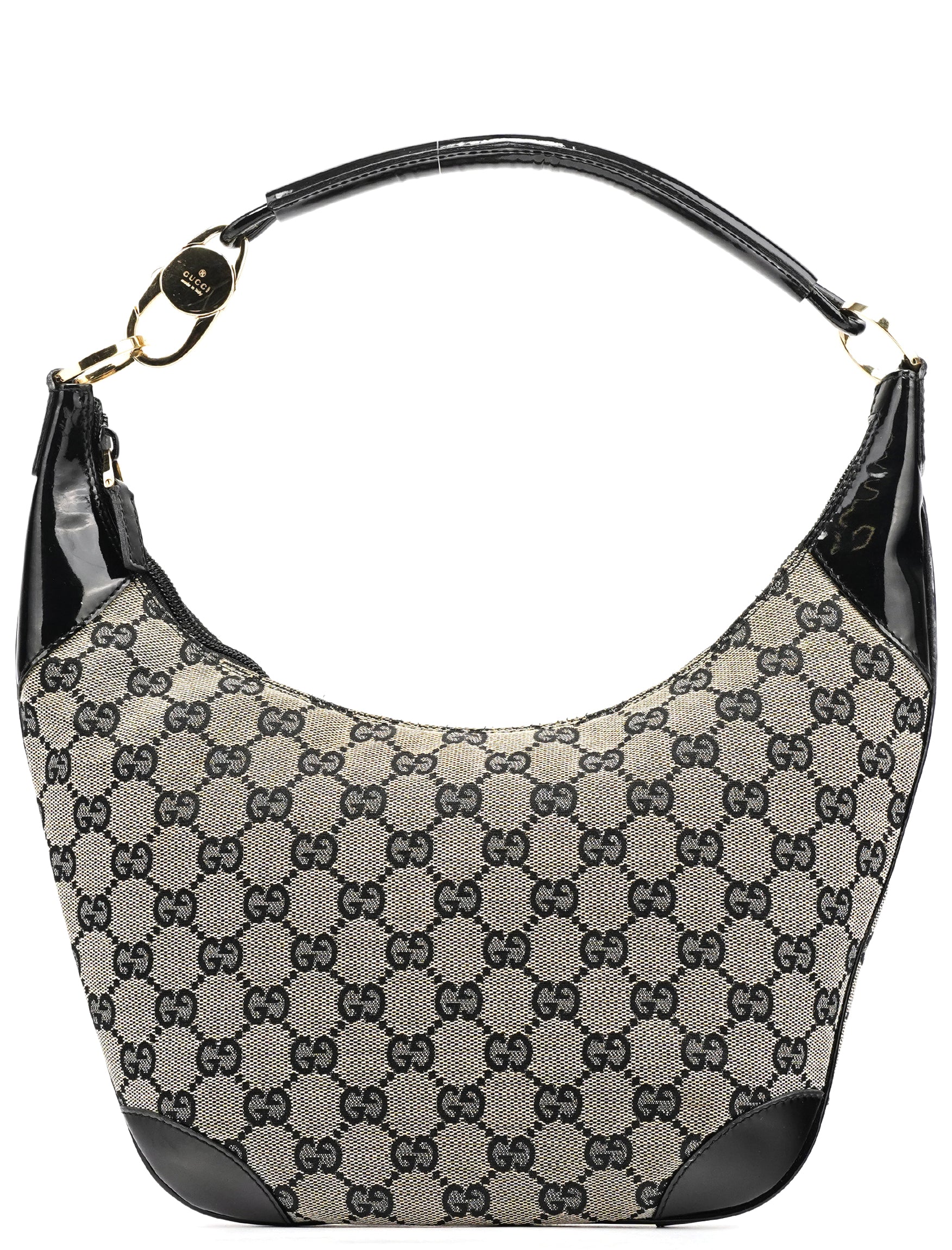 Gucci 001 4158 Beige Black GG Shoulder Bag