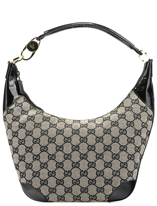Gucci 001 4158 Beige Black GG Shoulder Bag
