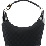 Gucci 001 4158 Black GG Patent Shoulder Bag