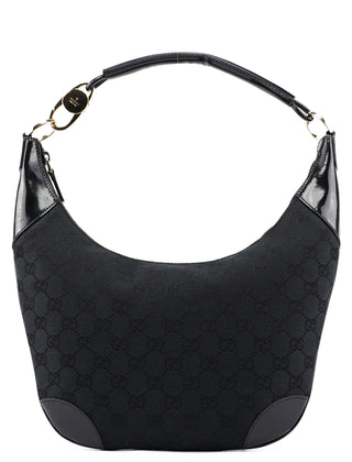 Gucci 001 4158 Black GG Patent Shoulder Bag