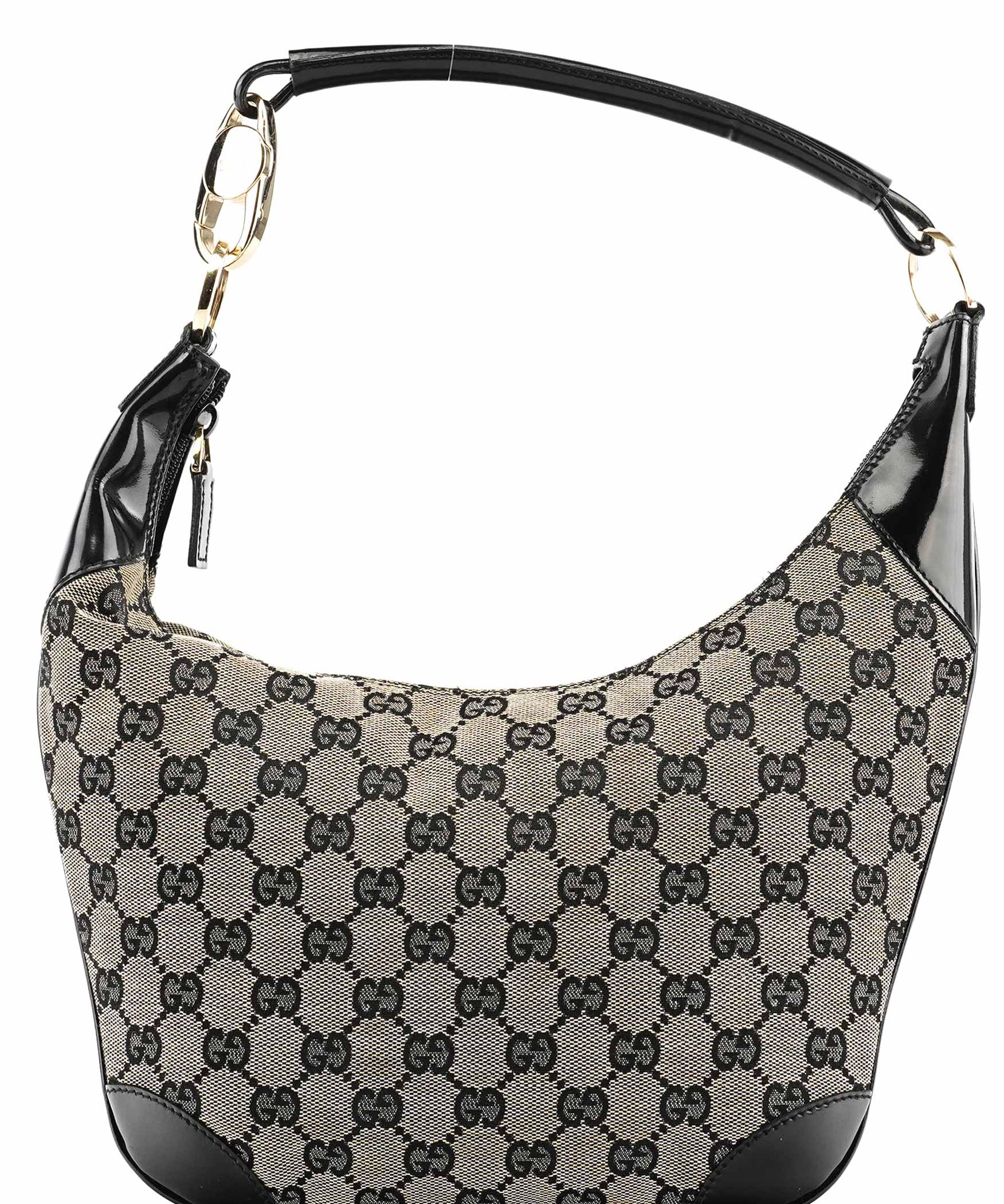 Gucci 001 4158 Borsa a spalla in tela GG grigia