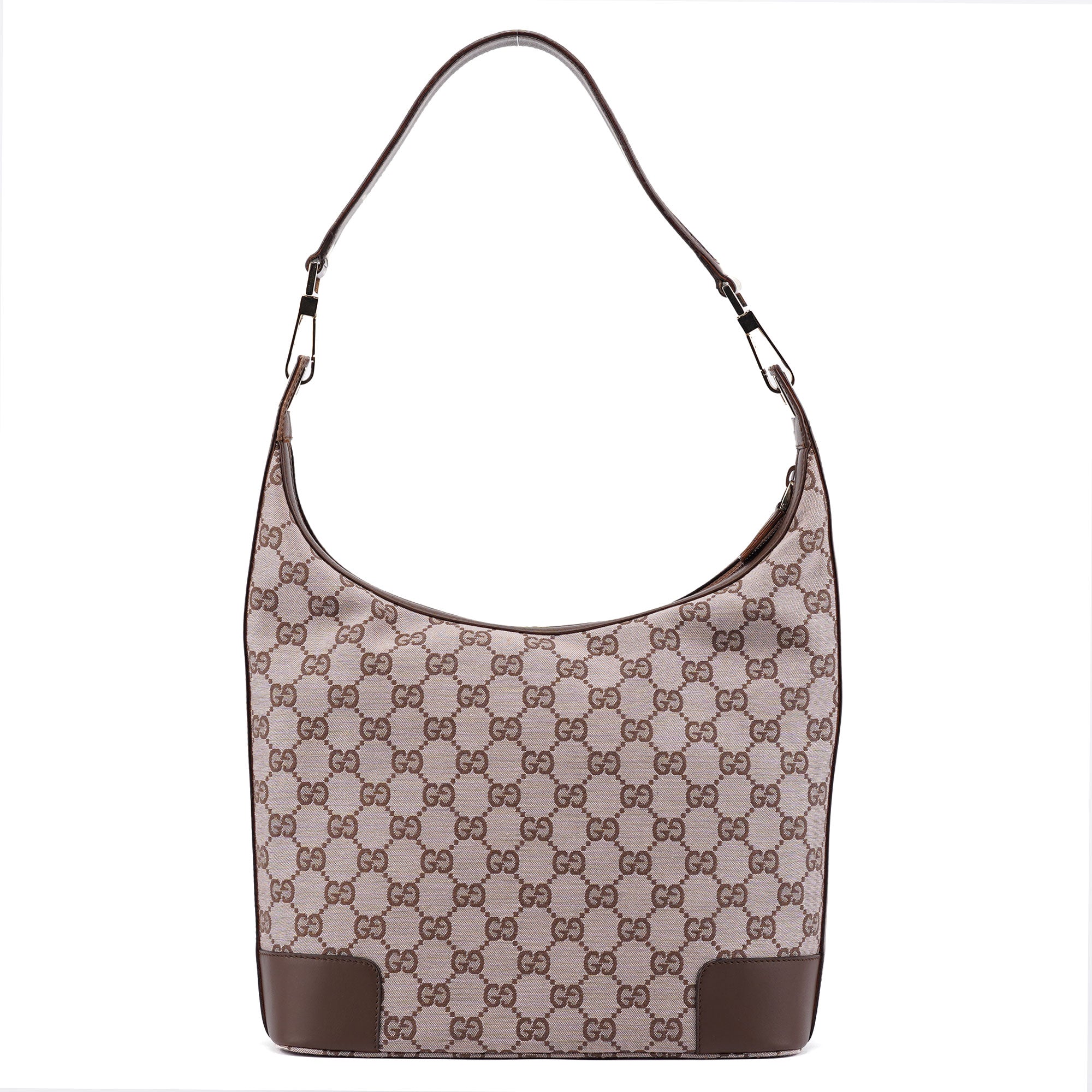 Gucci 001 4204 Beige Brown GG Hobo Shoulder Bag