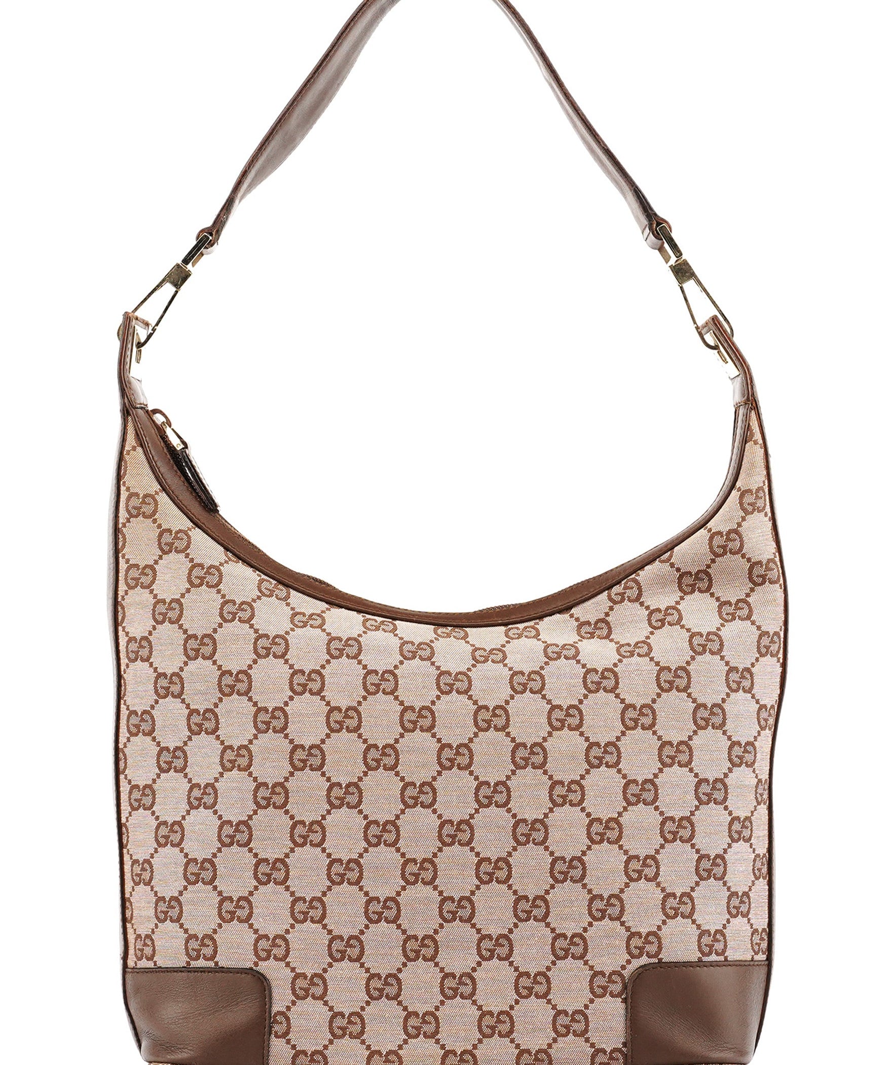 Gucci 001 4204 Sac porté épaule en toile GG beige et marron