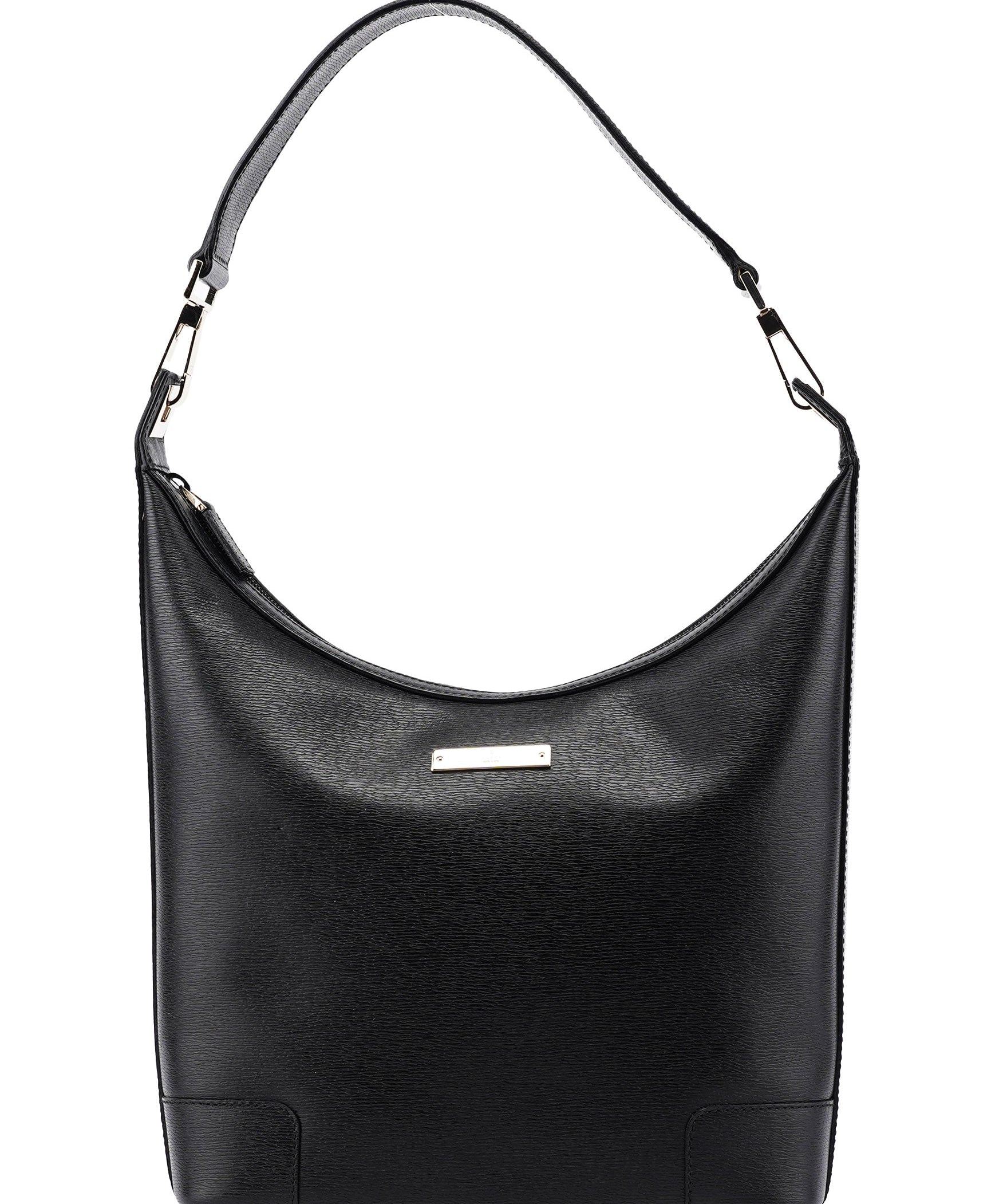 Gucci 001 4204 Black Leather Hobo Shoulder Bag