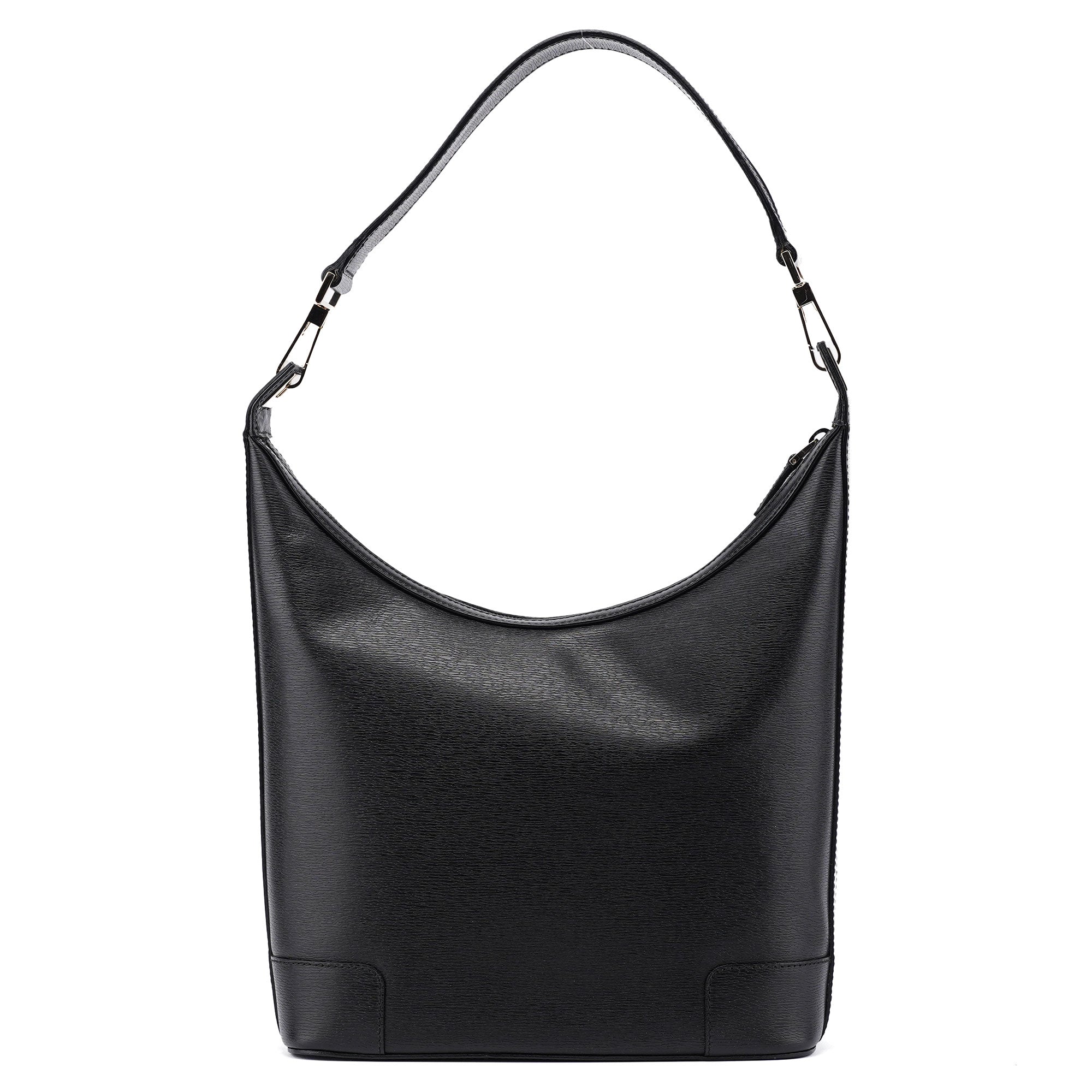 Gucci 001 4204 Black Leather Hobo Shoulder Bag