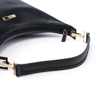 Gucci 001 4204 Black Leather Hobo Shoulder Bag