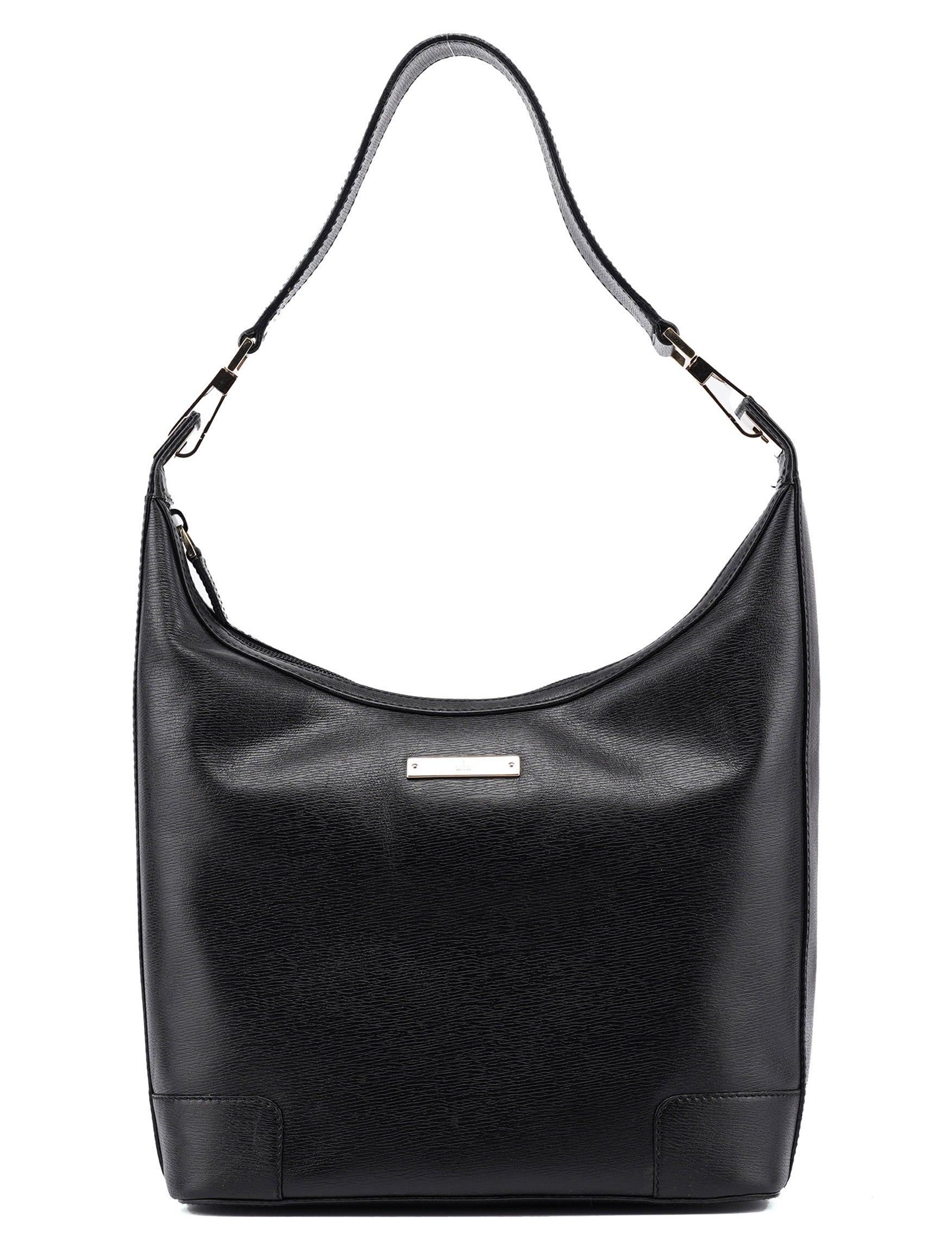 Gucci 001 4204 Black Leather Hobo Shoulder Bag