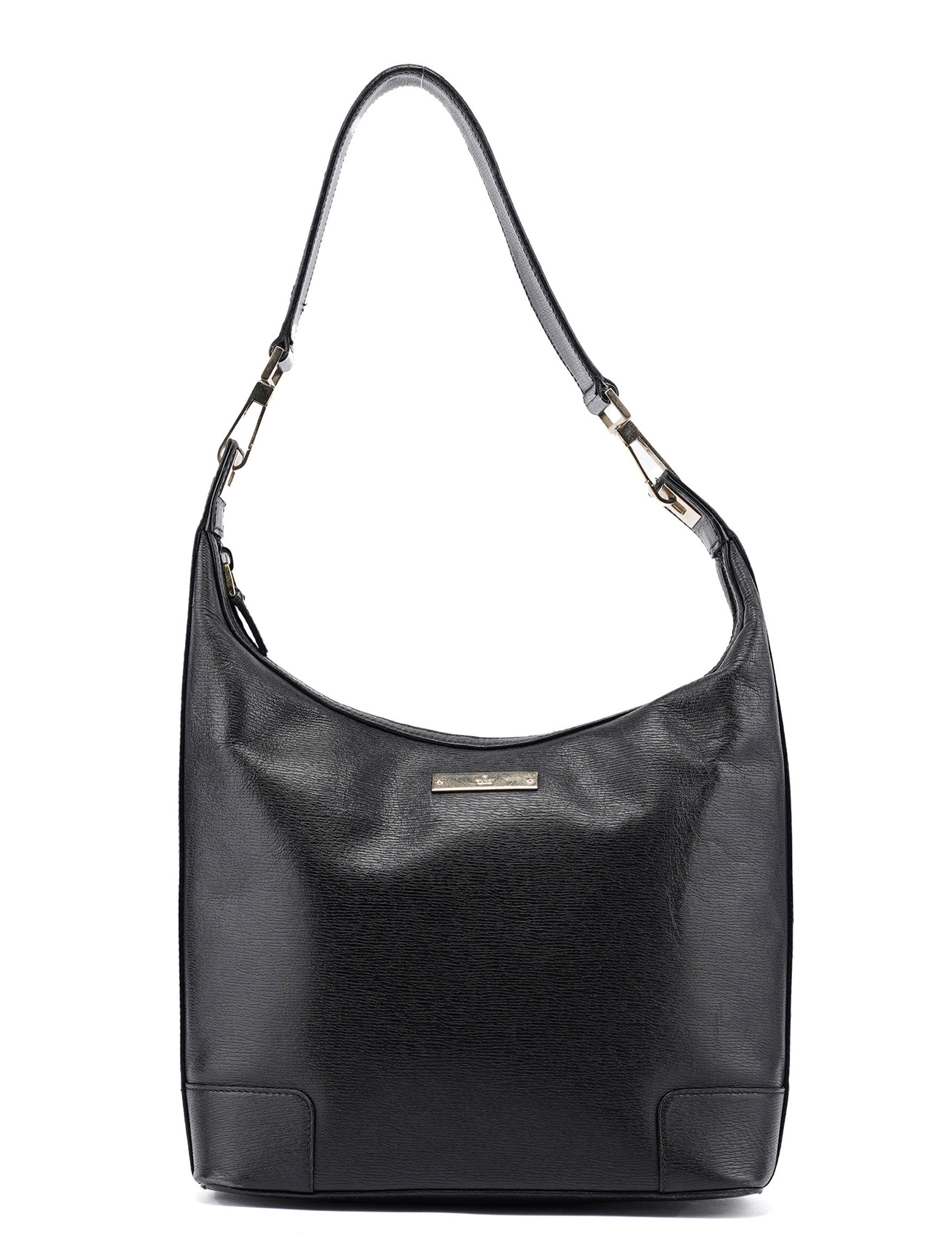 Gucci 001 4204 Black Leather Hobo Shoulder Bag