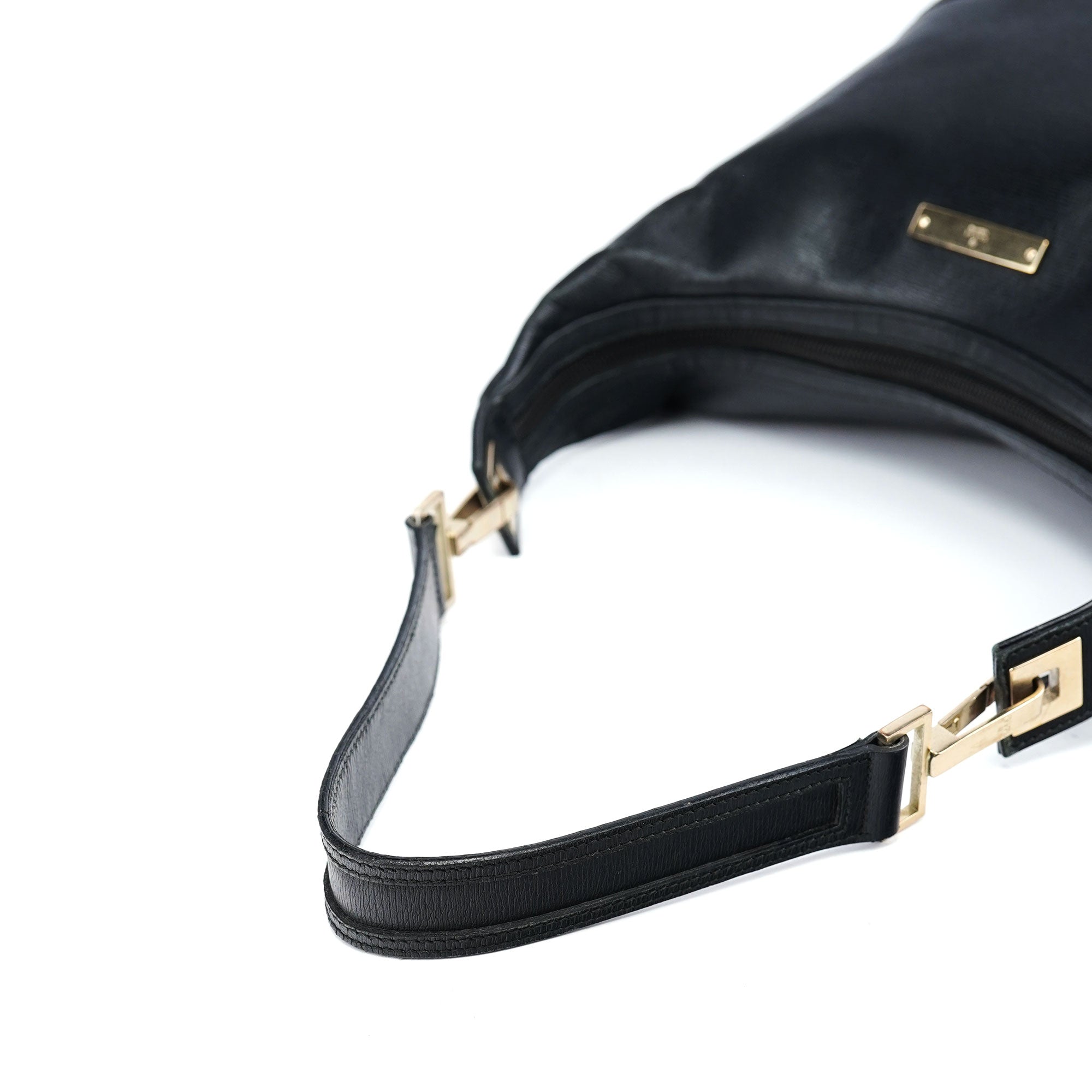 Gucci 001 4204 Black Leather Hobo Shoulder Bag