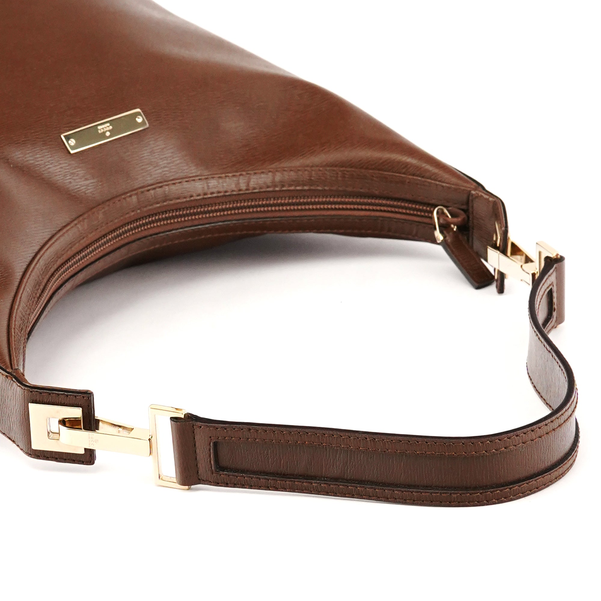 Gucci 001 4204 Brown Leather Hobo Shoulder Bag