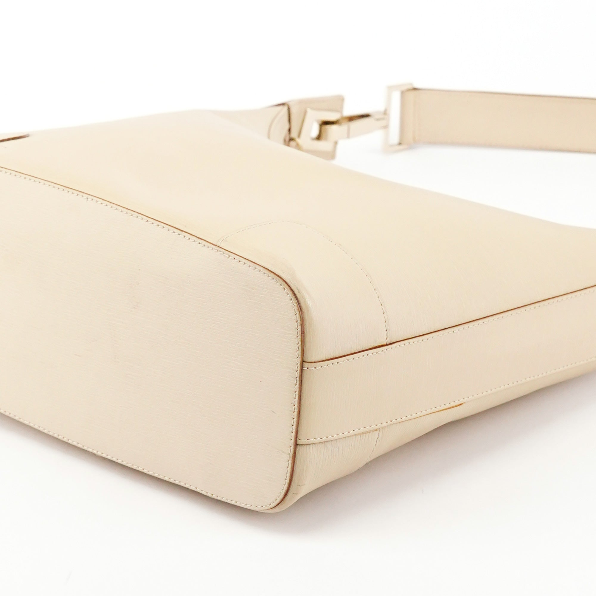 Gucci 001 4204 Ivory Leather One-Shoulder Bag