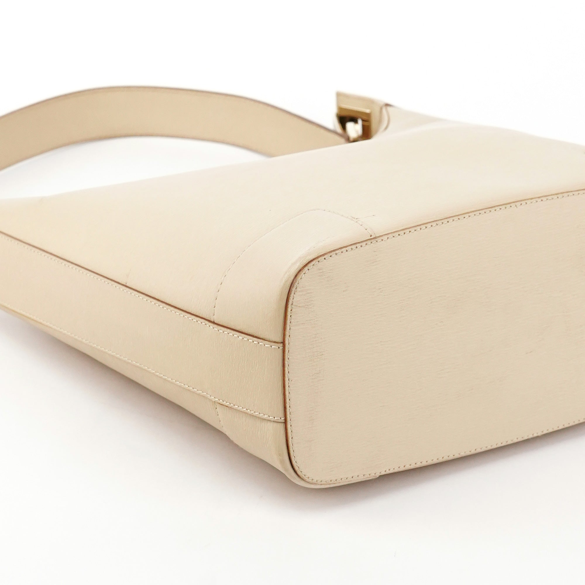 Gucci 001 4204 Ivory Leather One-Shoulder Bag