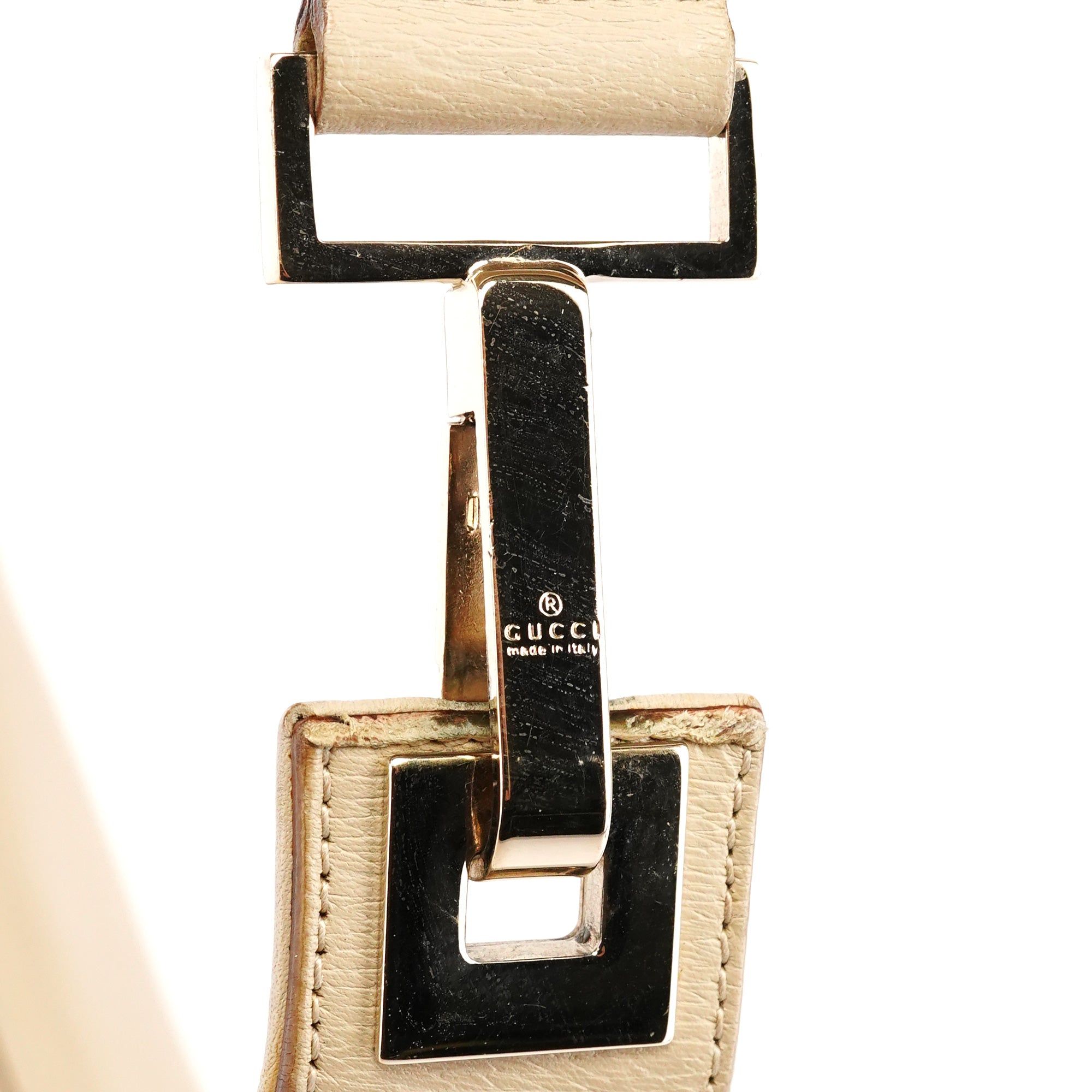 Gucci 001 4204 Ivory Leather One-Shoulder Bag