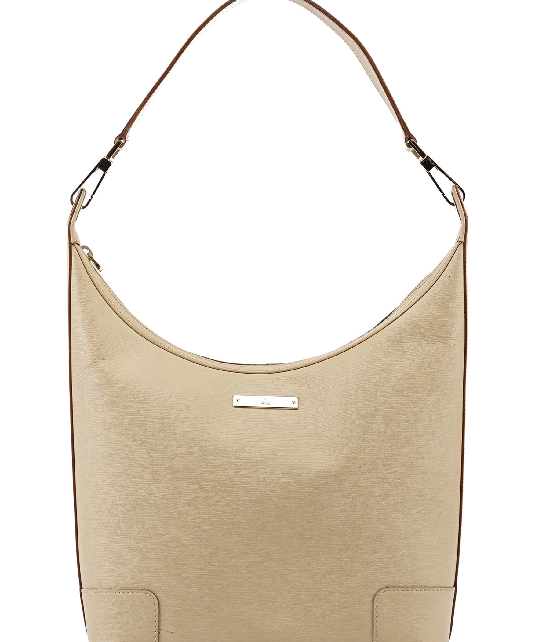 Gucci 001 4204 Ivory Leather One-Shoulder Bag