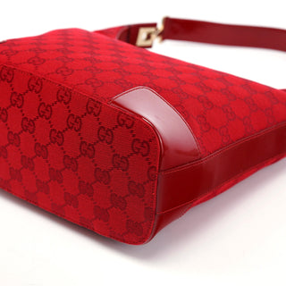 Gucci 001 4204 Red GG Hobo Shoulder Bag