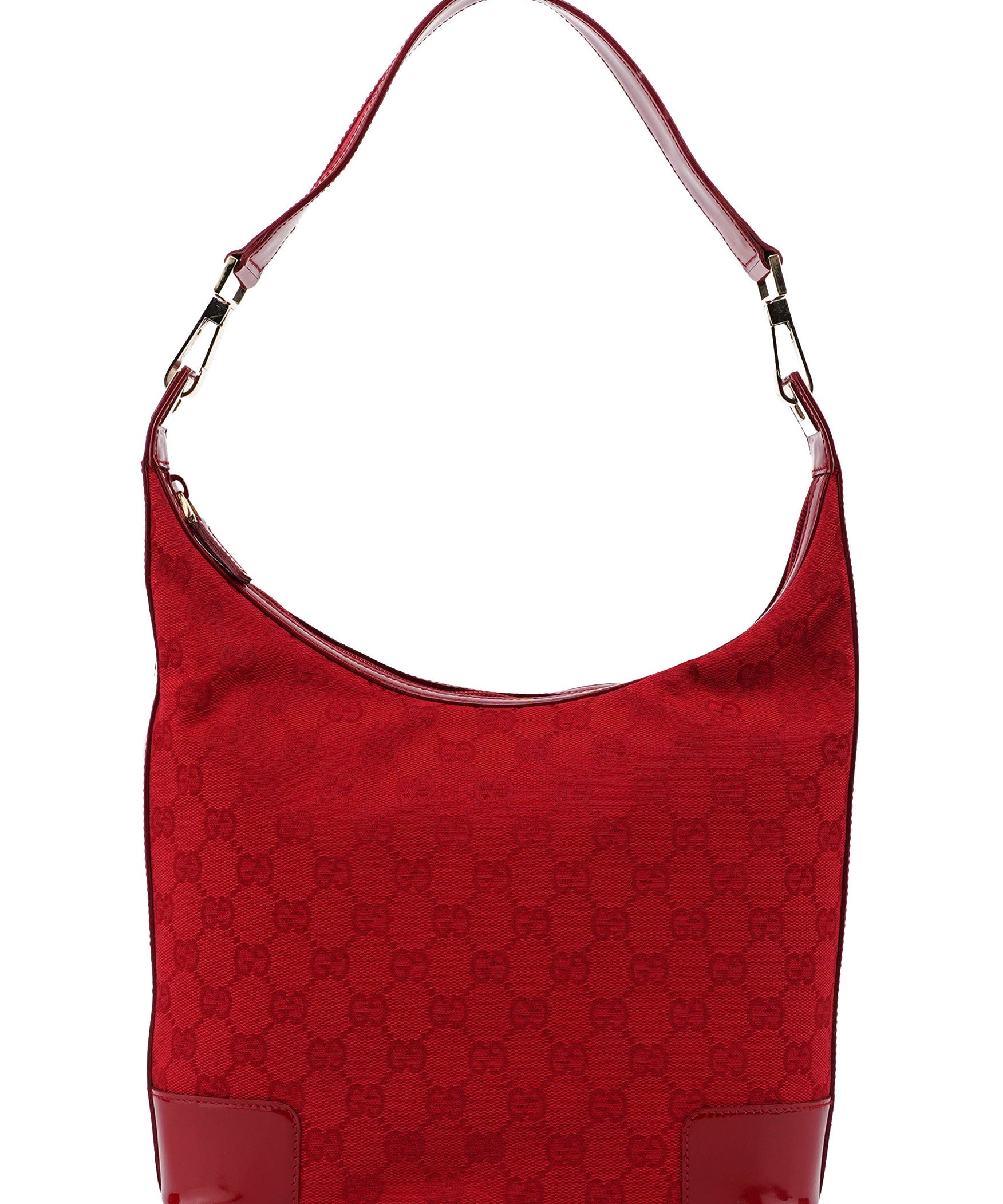 Gucci 001 4204 Red GG Patent Leather Shoulder Bag