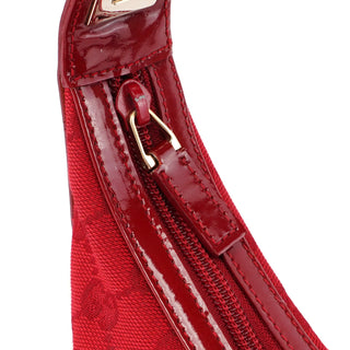 Gucci 001 4204 Red GG Patent Leather Shoulder Bag