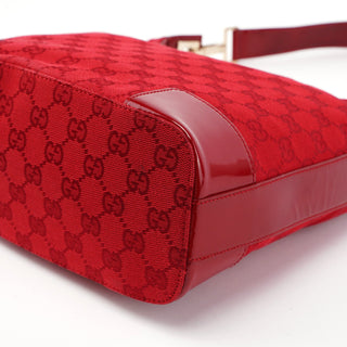 Gucci 001 4204 Red GG Patent Leather Shoulder Bag