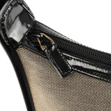 Gucci 001 4206 Beige Black Canvas Shoulder Bag