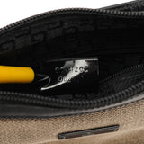 Gucci 001 4206 Beige Black Canvas Shoulder Bag