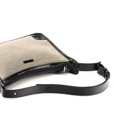 Gucci 001 4206 Beige Black Canvas Shoulder Bag