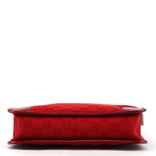 Gucci 001 4206 Red GG Canvas Patent Leather Shoulder Bag
