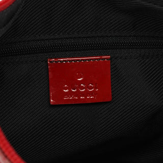 Gucci 001 4206 Red GG Canvas Patent Leather Shoulder Bag