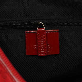 Gucci 001 4206 Red GG Canvas Patent Leather Shoulder Bag