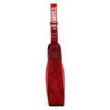 Gucci 001 4206 Red GG Canvas Patent Leather Shoulder Bag
