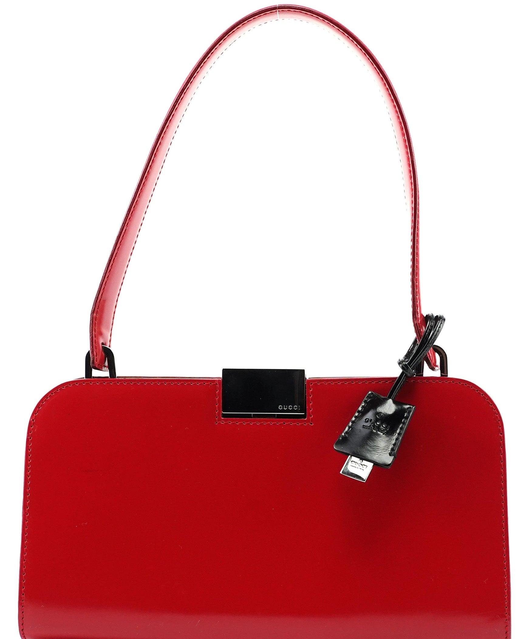 Gucci 001 4208 Red Calfskin Shoulder Bag
