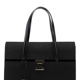 Gucci 001 4218 Black Canvas Lady Lock Tote Bag