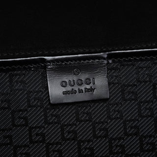 Gucci 001 4218 Black Canvas Lady Lock Tote Bag