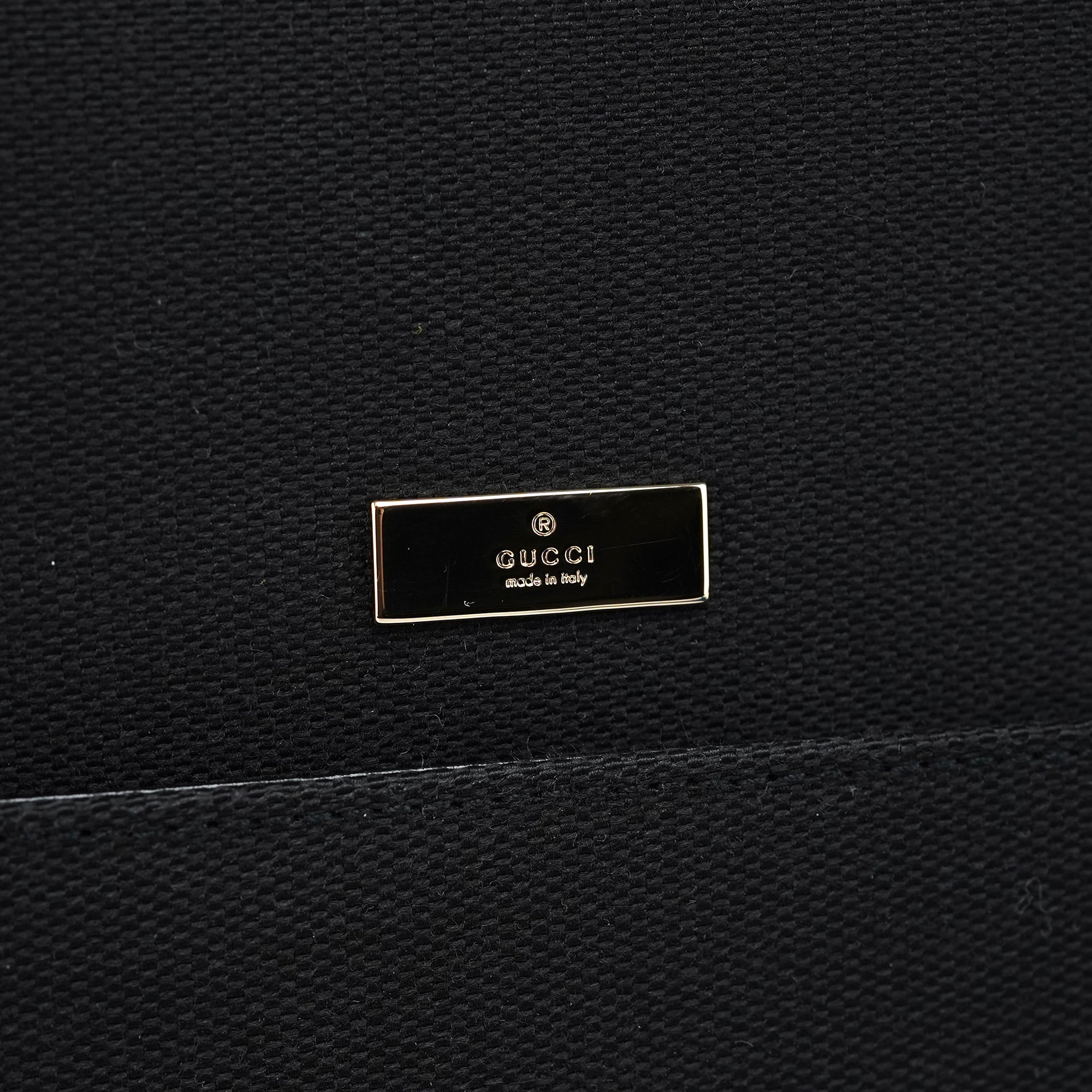 Gucci 001 4218 Black Canvas Lady Lock Tote Bag