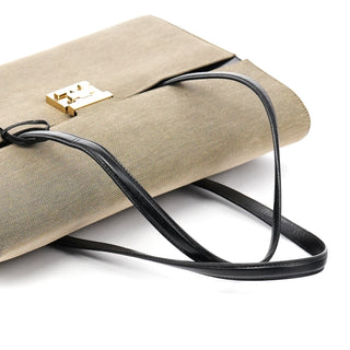 Gucci 001 4218 Grey Canvas Lady Lock Bag