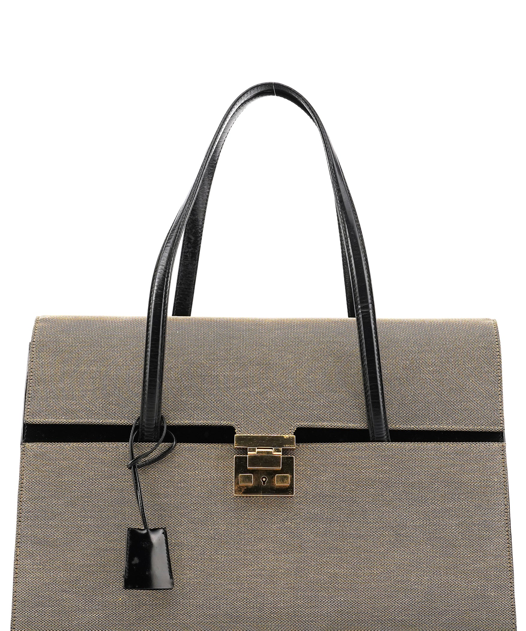 Gucci 001 4218 Grey Canvas Lady Lock Bag