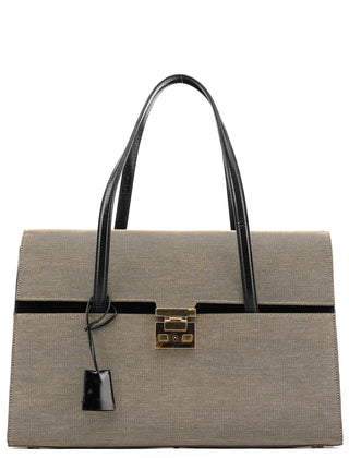Gucci 001 4218 Grey Canvas Lady Lock Bag