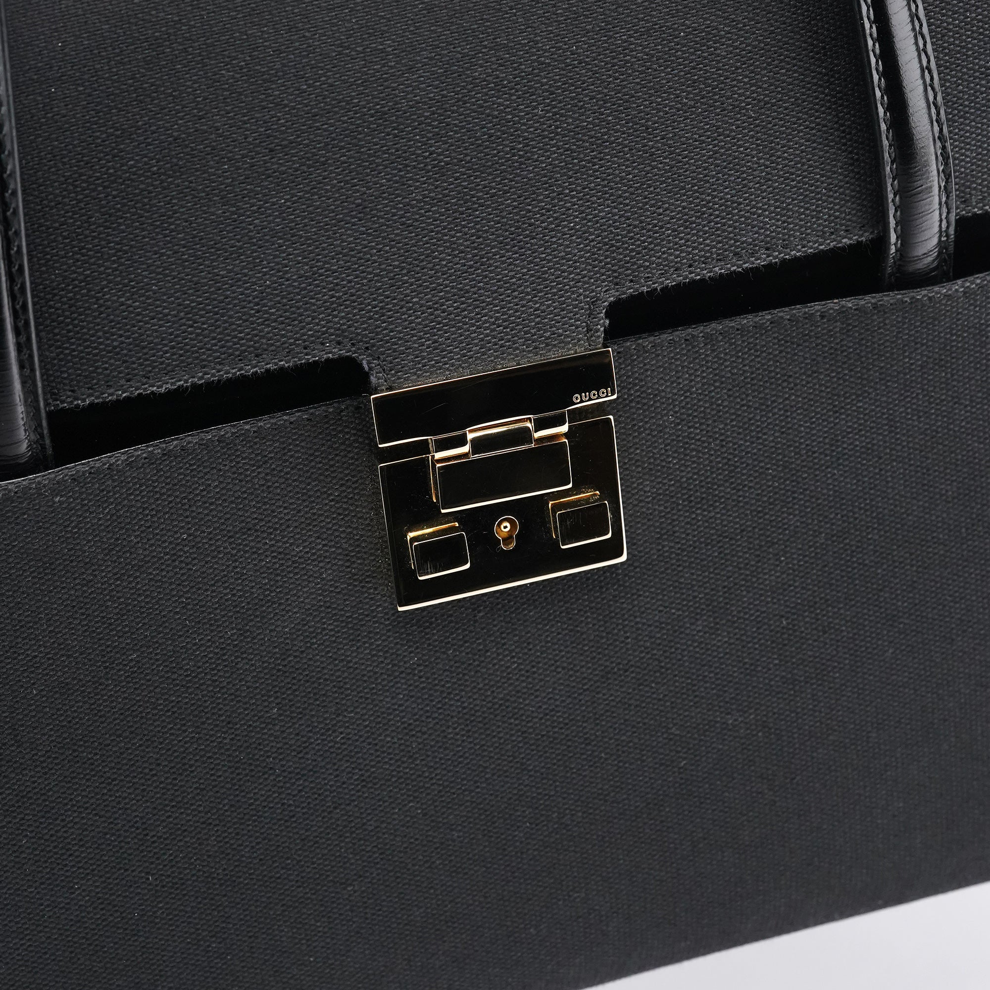 Gucci 001 4218 Sac porté épaule Lady Lock en toile bleu marine